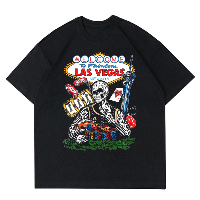 KAOS LAS VEGAS NEVADA VINTAGE COTTON COMBED 24s | T-SHIRT BAJU GAMBAR LAS VEGAS NEVADA OVERSIZE 24s 