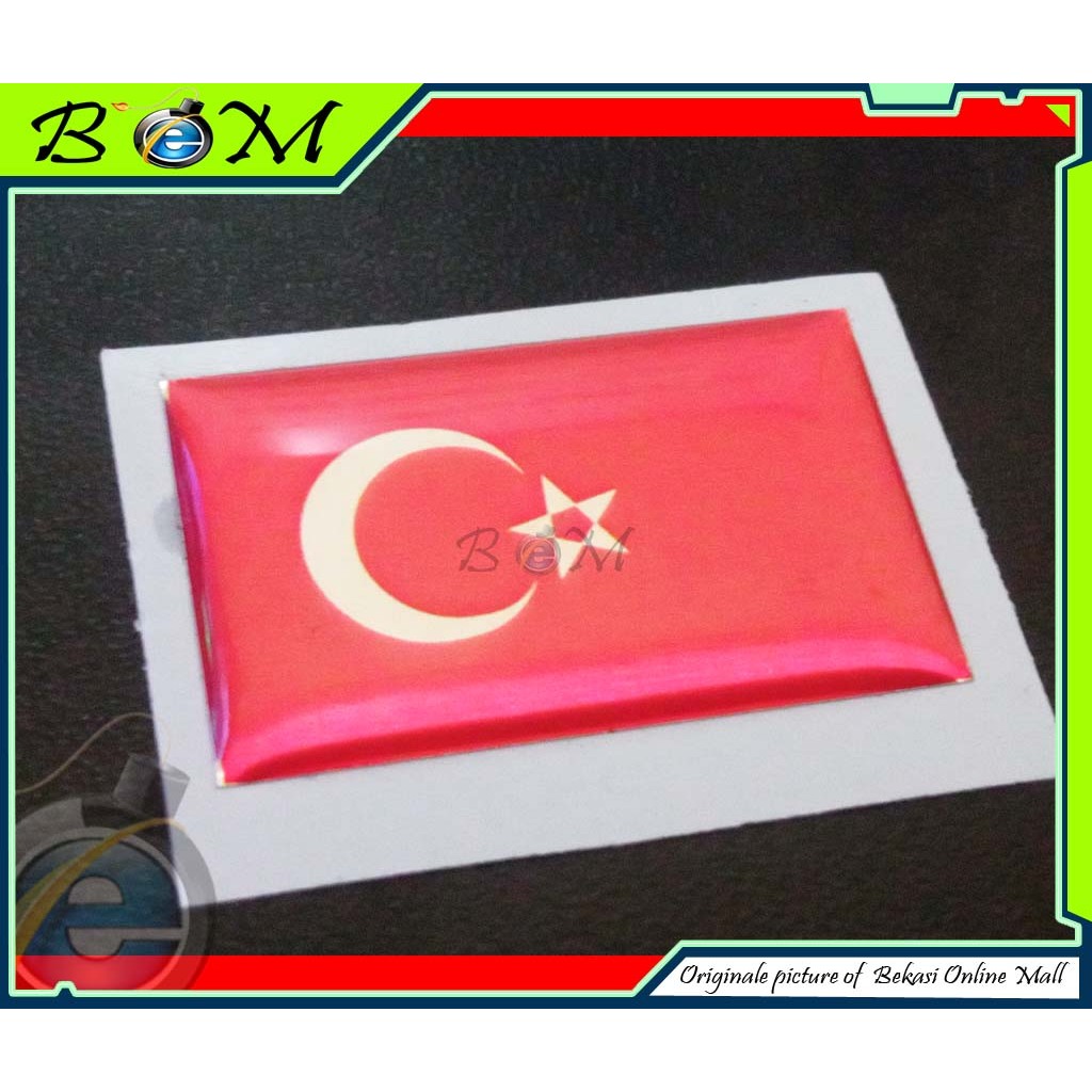 

Sticker stiker Timbul bendera turki turkey turkiye 3x2 cm