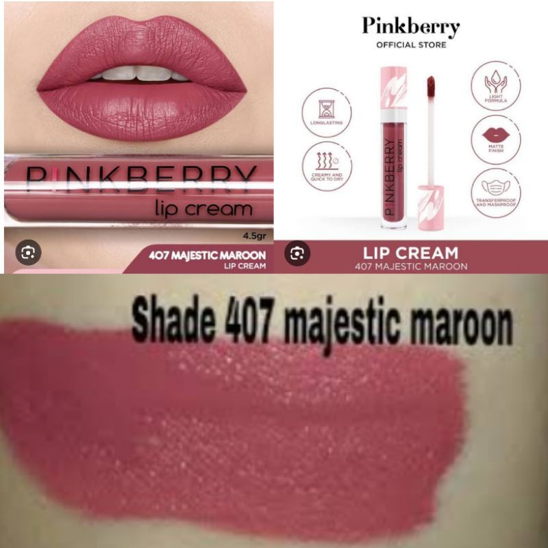 Lipstick Pink Berry Lip Cream 407 Majestic Maroon