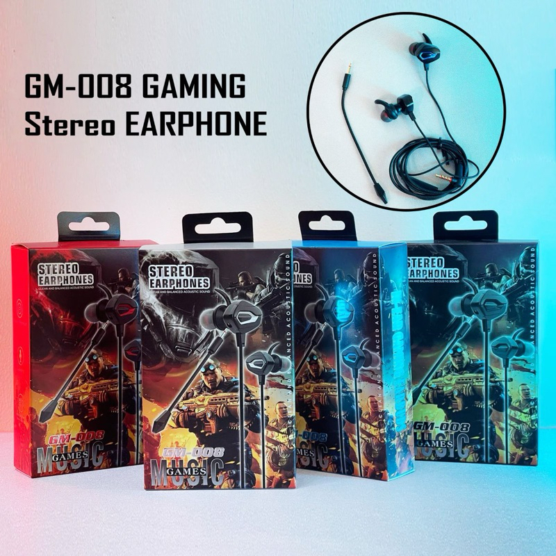 Earphone - Handsfree - Headset GAMING GM-007 PUBG Clean & Balanced Acoustic Sound HF Stereo Games Ga