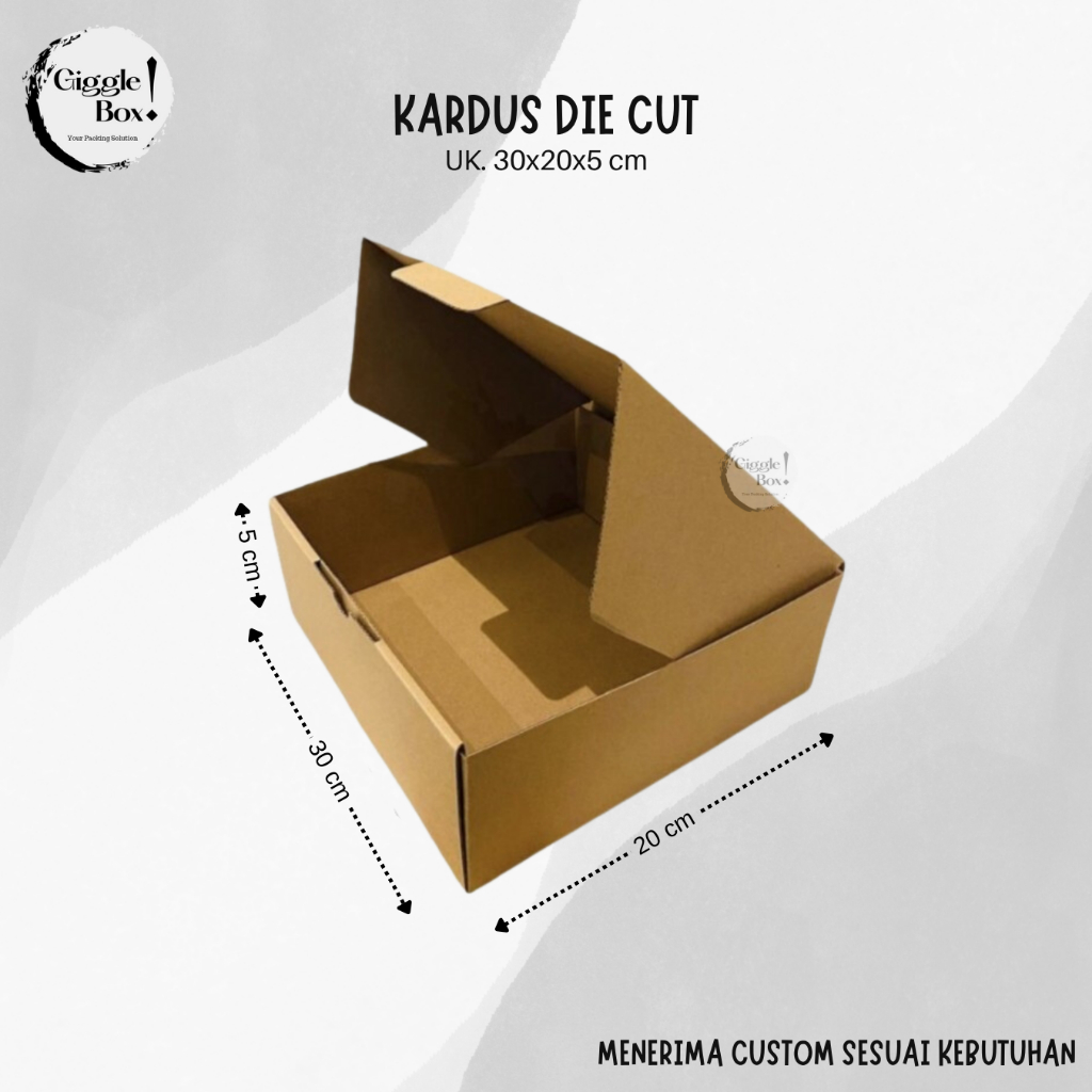 

Kardus Die Cut baru uk. 30x20x5 cm