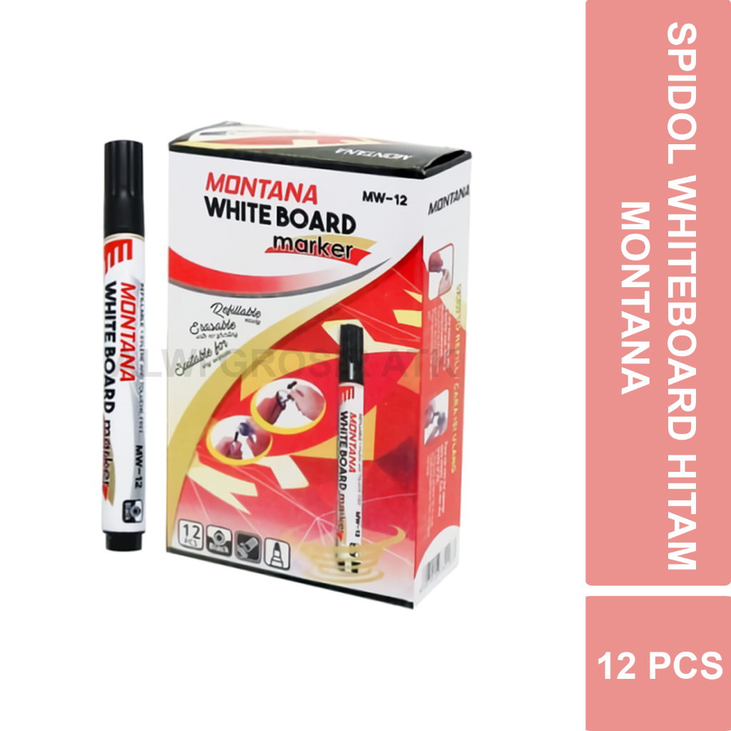 

SPIDOL WHITEBOARD HITAM MONTANA MW-12 | WHITEBOARD MARKER