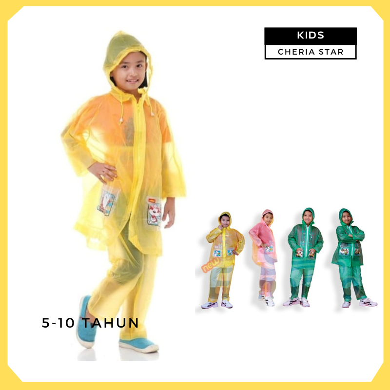 Jas Hujan Anak Cewek Korea Mantel Hujan Cowok Sekolah Raincoat Kids Girl w2