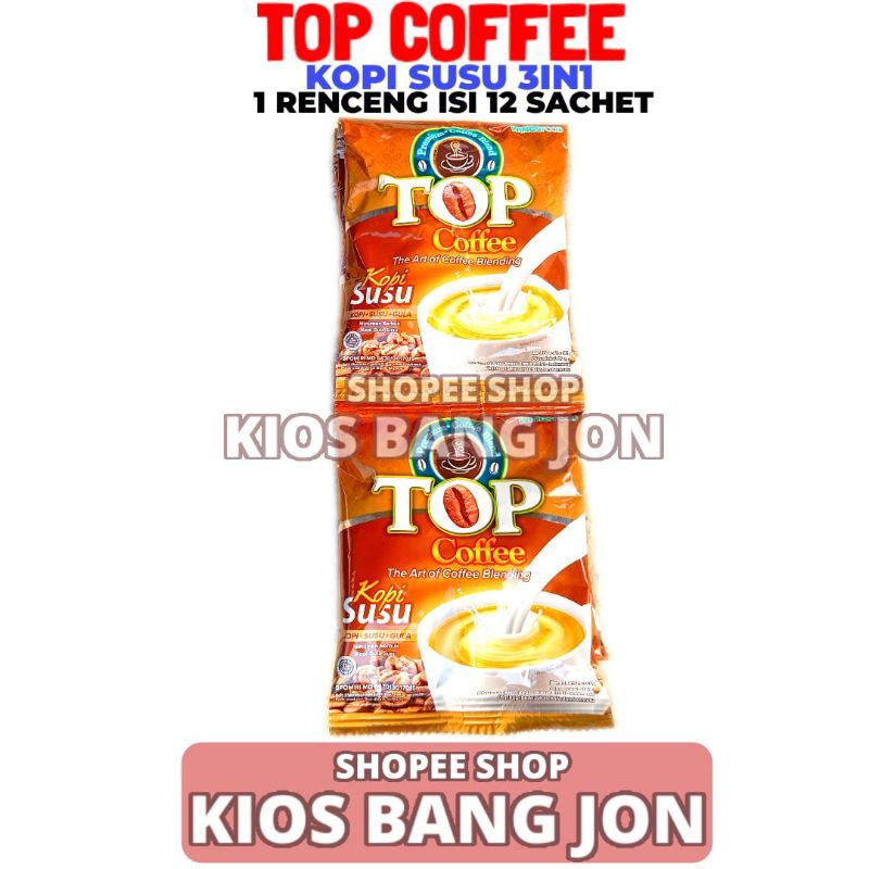 

Top Coffee Kopi Susu 1 Renceng Isi 12 Sachet 31 Gram