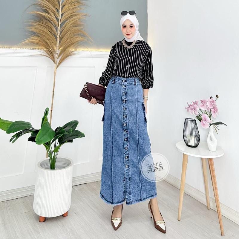 ROK JEANS SPAN SAKU CARGO SAMPING PREMIUM ORI BY SANIA COLLECTIONS