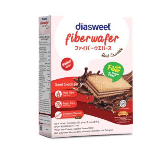 

DIASWEET FIBER WAFER camilan wafer all variant 180gr