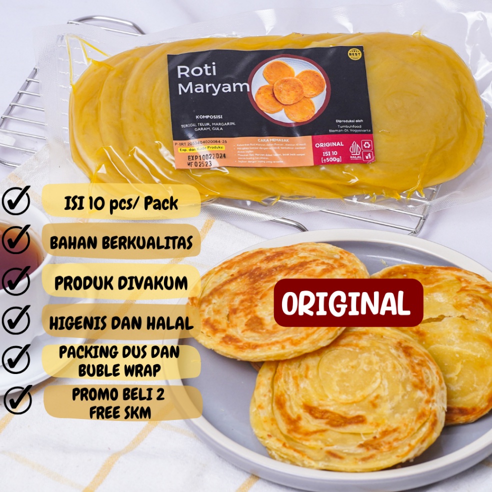 

Sale plus ISI 1 Roti Maryam Original Roti Cane Canai GROSIR