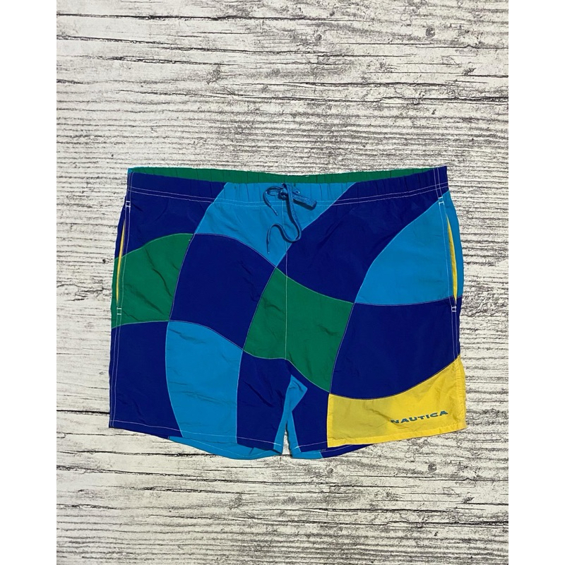Celana pendek shortpants vintage pantai hawaii Color block pull over bigsize nautica second
