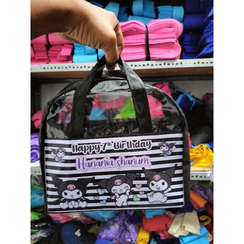 kemasan Snack ulang tahun anak / bingkisan Snack ultah / Tas ultah anak / Tas ultah kuromi sanrio
