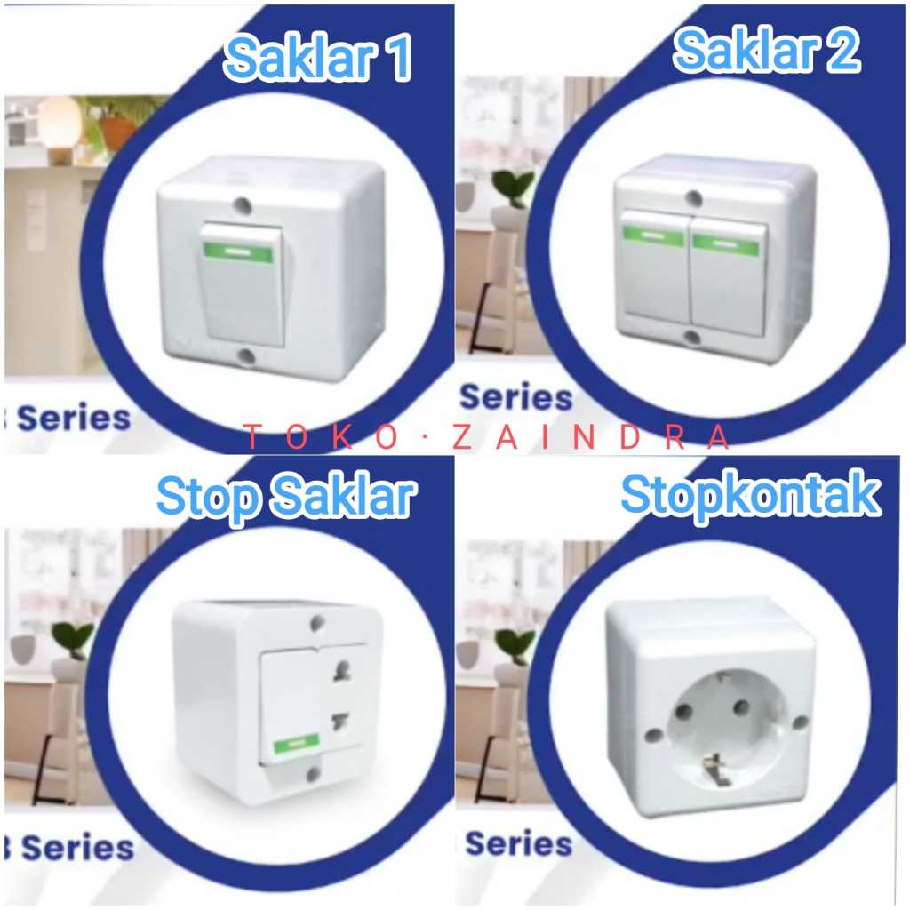 Visalux Saklar Engkel Outbow OB engkel single double stop kontak