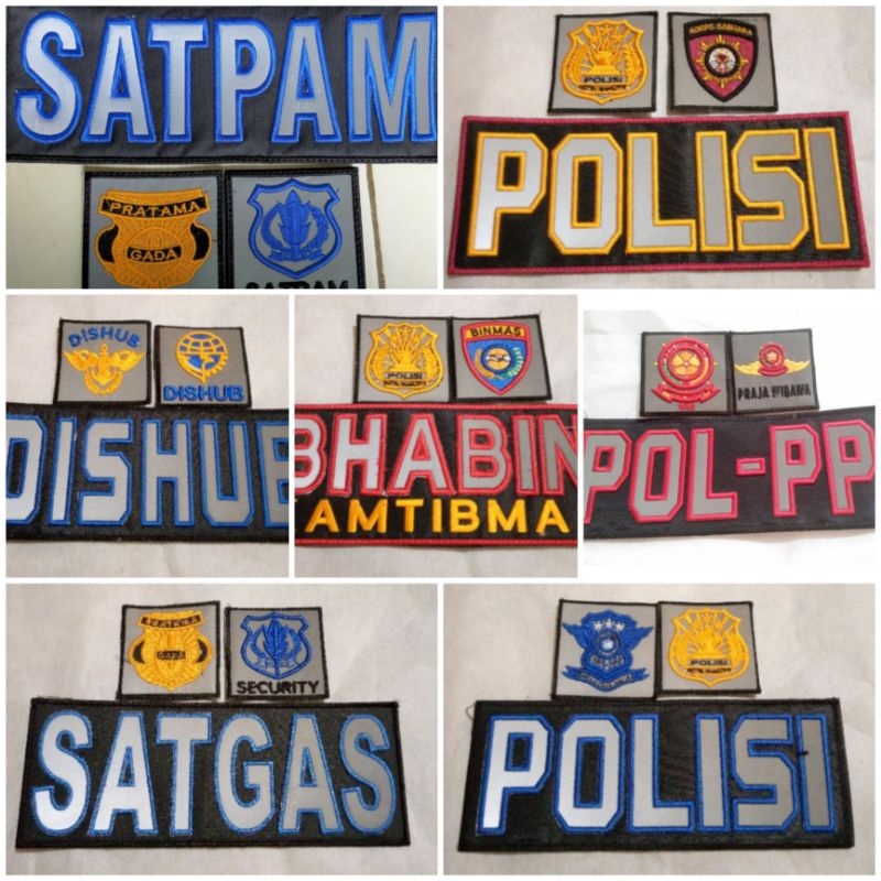 jual atribut rompi polisi | bordir atribut rompi security | bordir atribut rompi custom