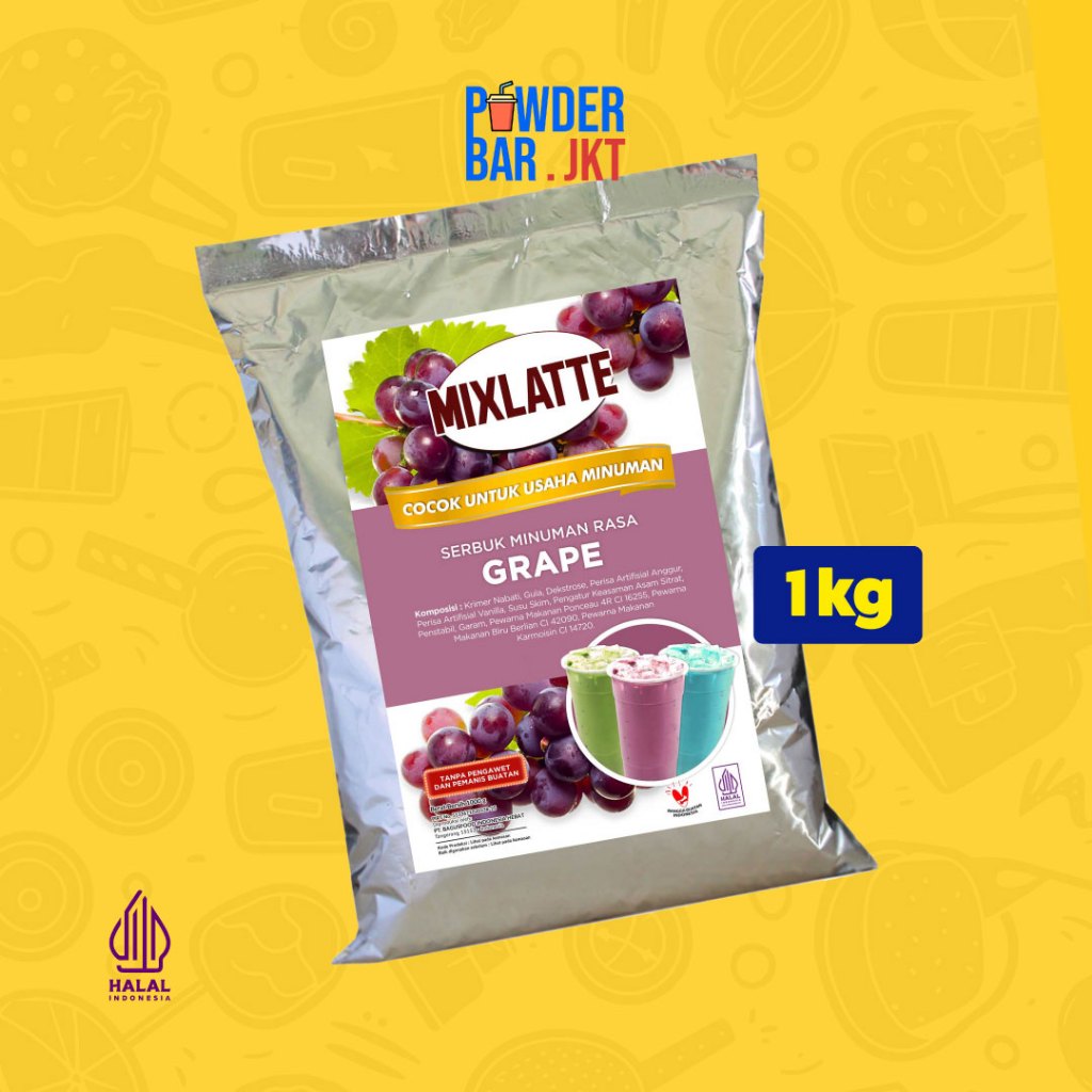 

Powder Drink Mixlatte Bubuk Minuman Rasa Grape 1kg