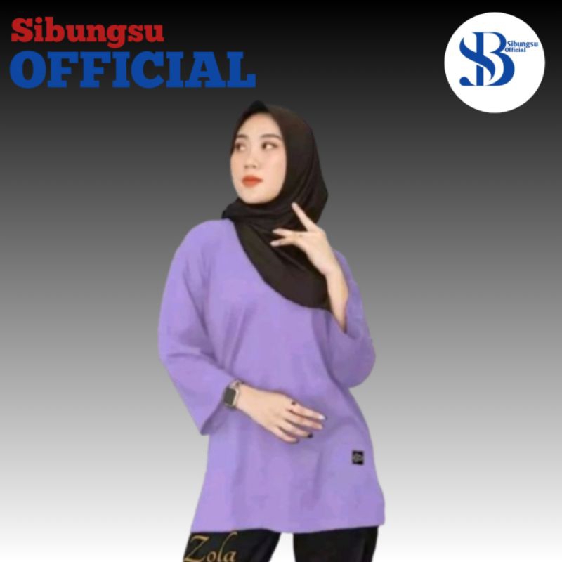 Sibungsu Official Kaos wanita lengan 7/8 kaos polos ZL Zola Zola original