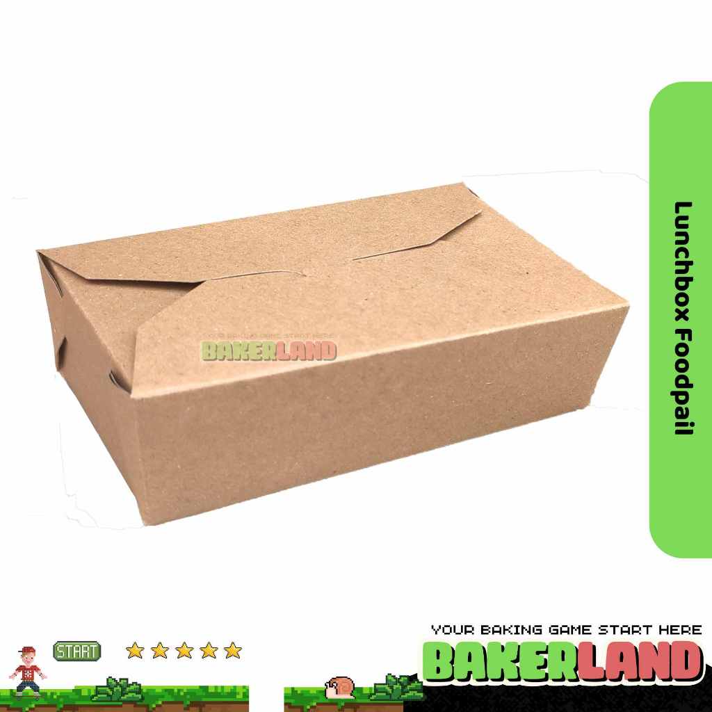 PAPER LUNCH BOX / LUNCH BOX PAPER / LUNCH BOX M / LUNCH BOX FOOD PAIL LAMINASI DALAM TAHAN MINYAK