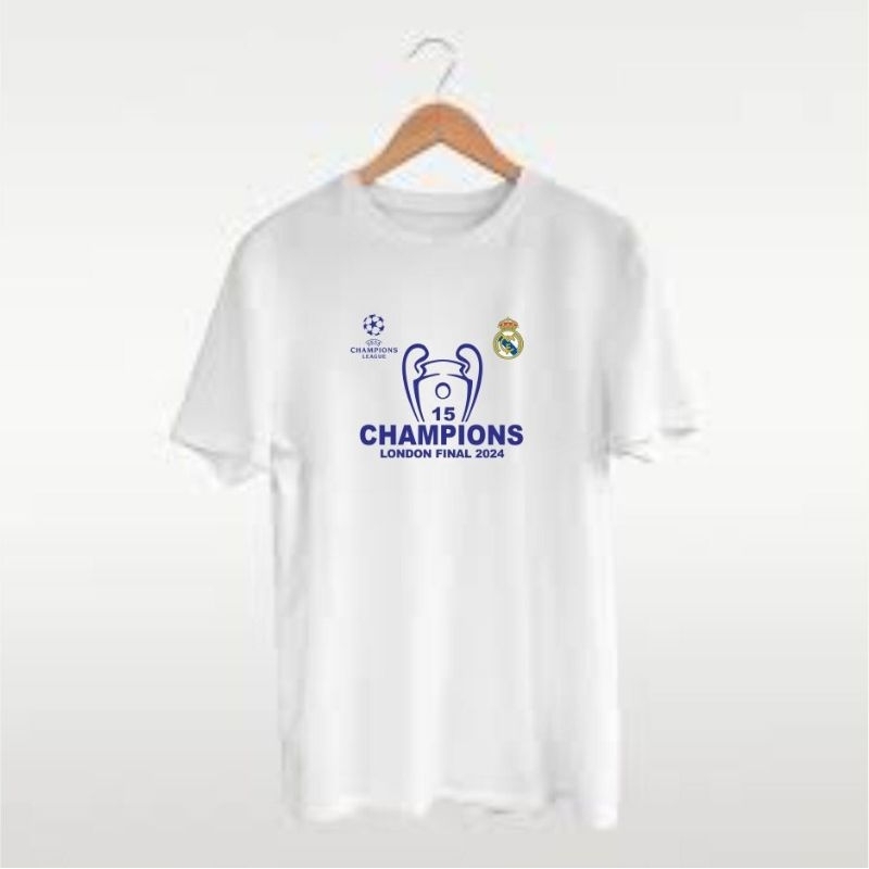 Kaos baju t-shirt Real Madrid Champions 15 Logo Dada