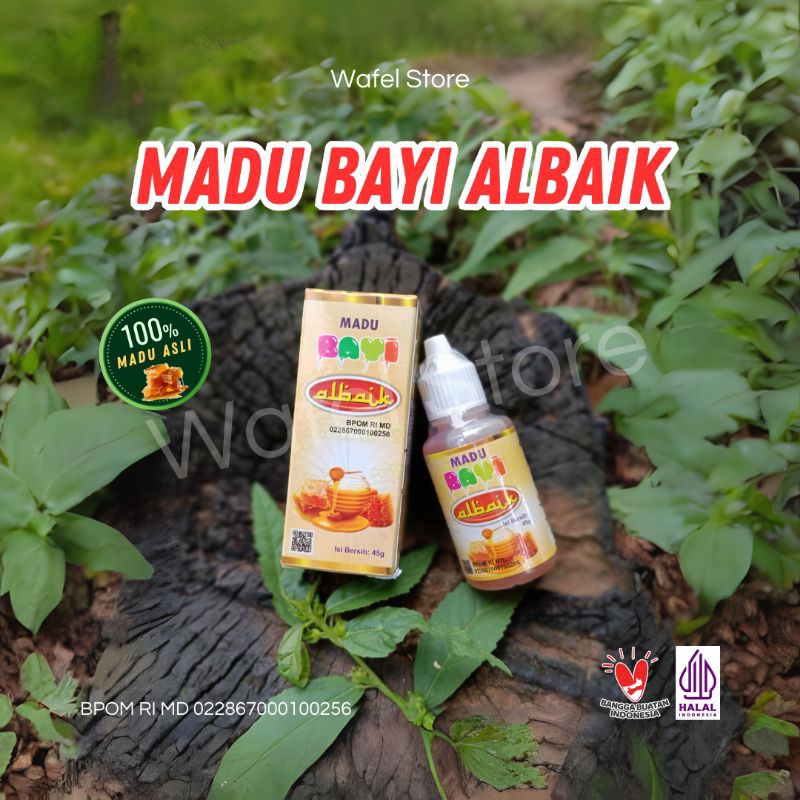 Madu Bayi Albaik 100℅ Madu Asli Khusus Bayi 45 Gram