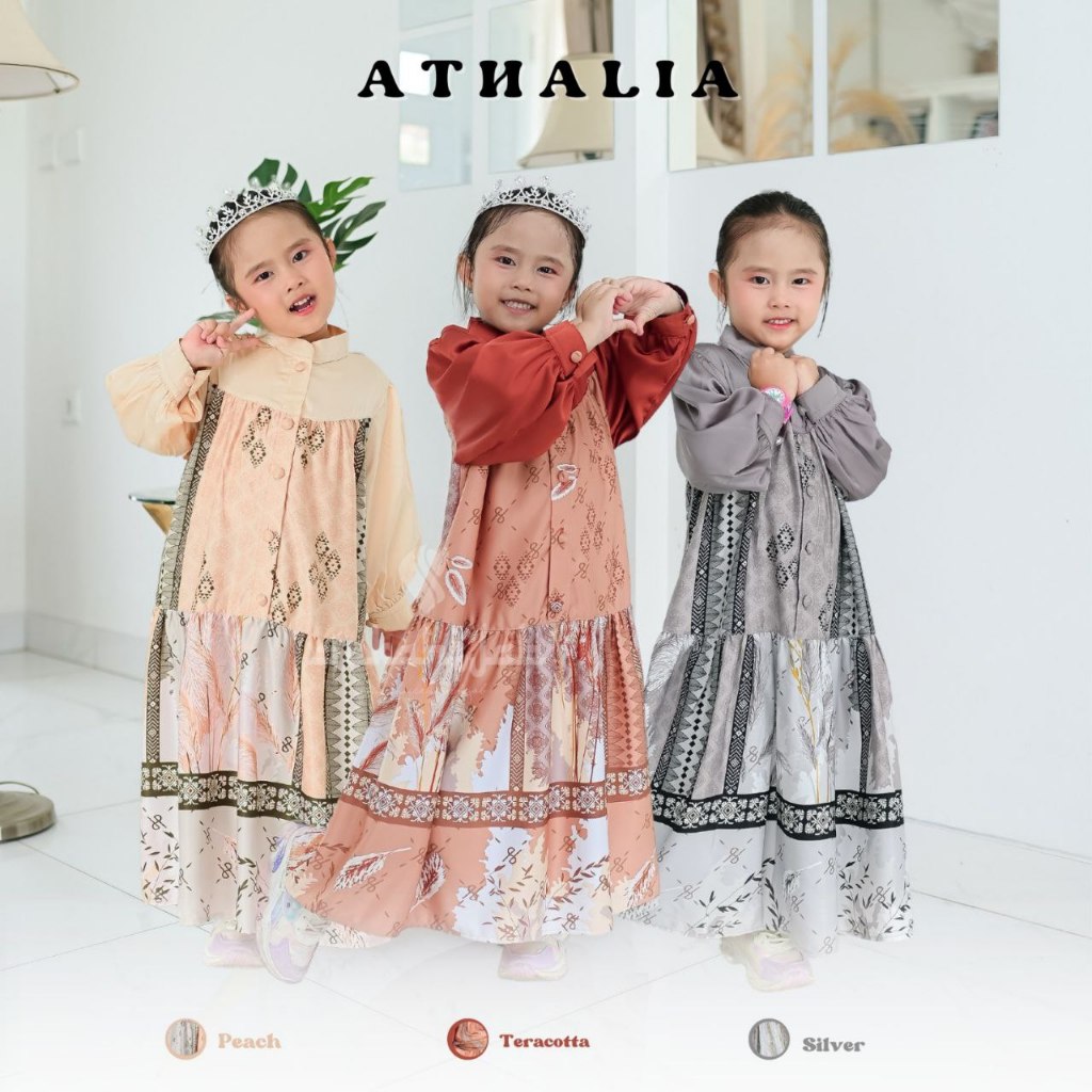 SUKAHIJAB - Athalia dress Gamis anak perempuan Ootd trendy anak dan Remaja Baju Anak Perempuan