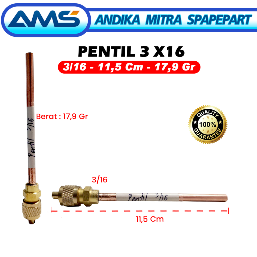 PENTIL FREON KULKAS/FREEZER UKURAN 3/16 FILLER TUBE