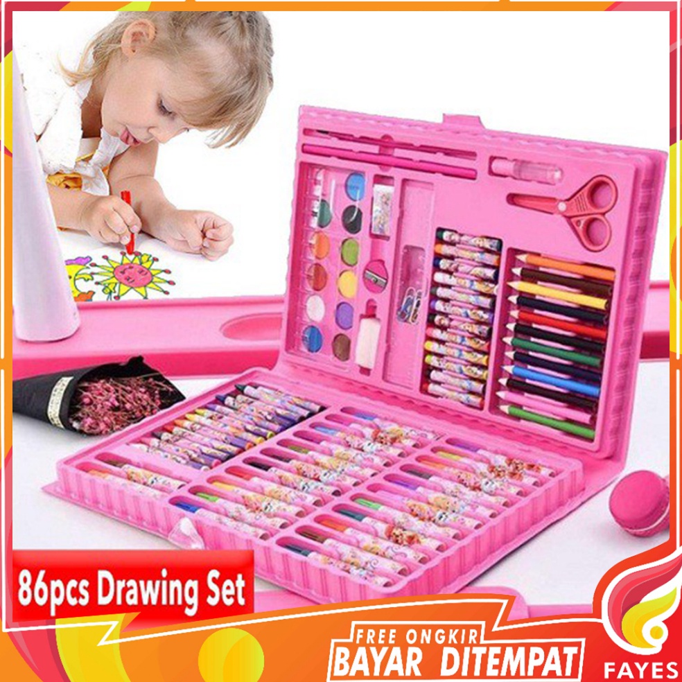 

KODE H4T2 FAYES COD Crayon Warna Anak Set 86 Pcs Krayon Mewarnai Anak 86 Pcs STY3