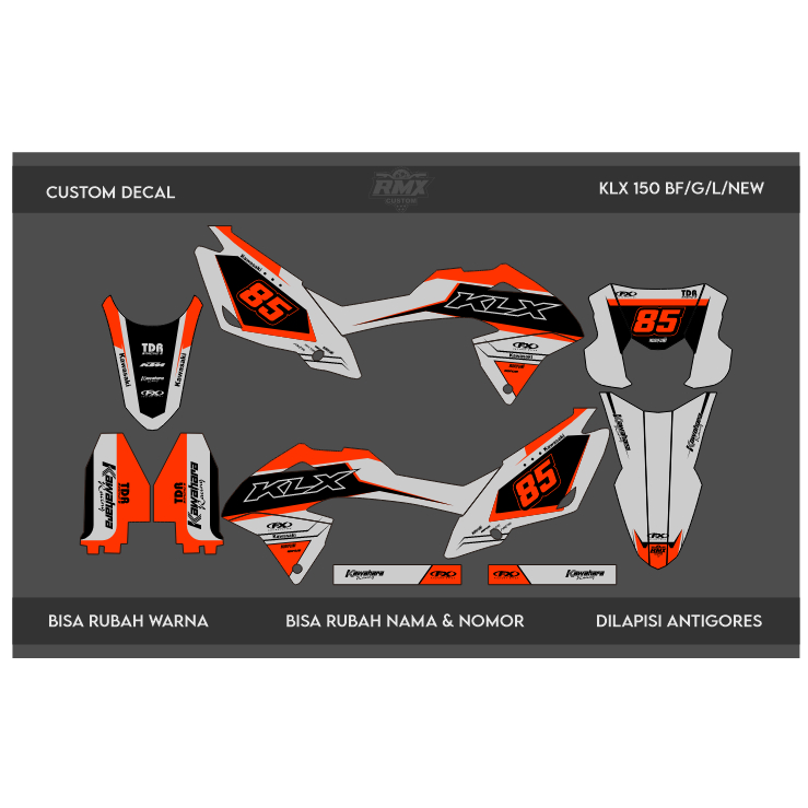 DECAL STICKER KLX BF (035) DEKAL STIKER KLX 150 G/SE/EXTREME/NEW FULLBODY 2016 2017 2018 2019 2020 2
