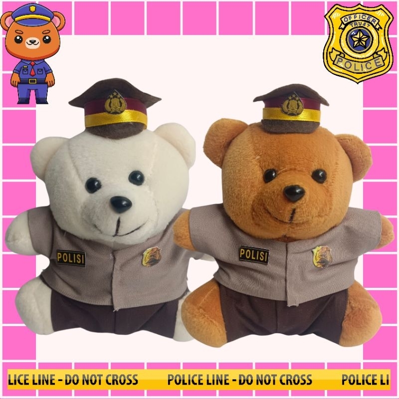 ❤️Mirabelle❤️ Boneka Polisi Mini / Boneka Buket Polisi / Boneka Bear Polisi Murah