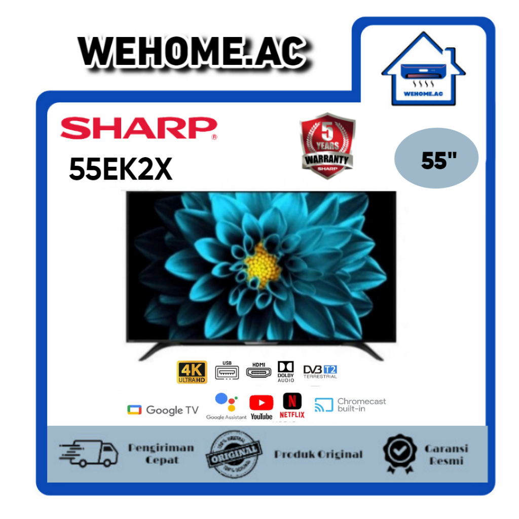 TV LED Sharp 55EK2X LED Sharp 50 Inch Android TV UHD 4K Sharp