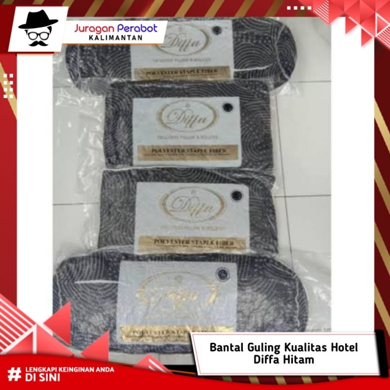 Bantal Daffa Hitam / Bantal dan Guling Kualitas Hotel / Bantal Premium / Guling Premium