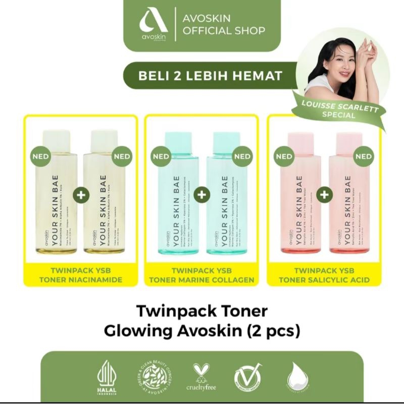 [LS SPECIAL] Twinpack Toner Glowing Avoskin 2(pcs]NED |(Bisa request)