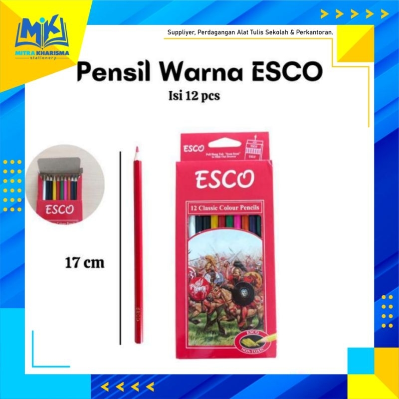 

Pensil Warna ESCO 12 Colour Panjang dan Pendek