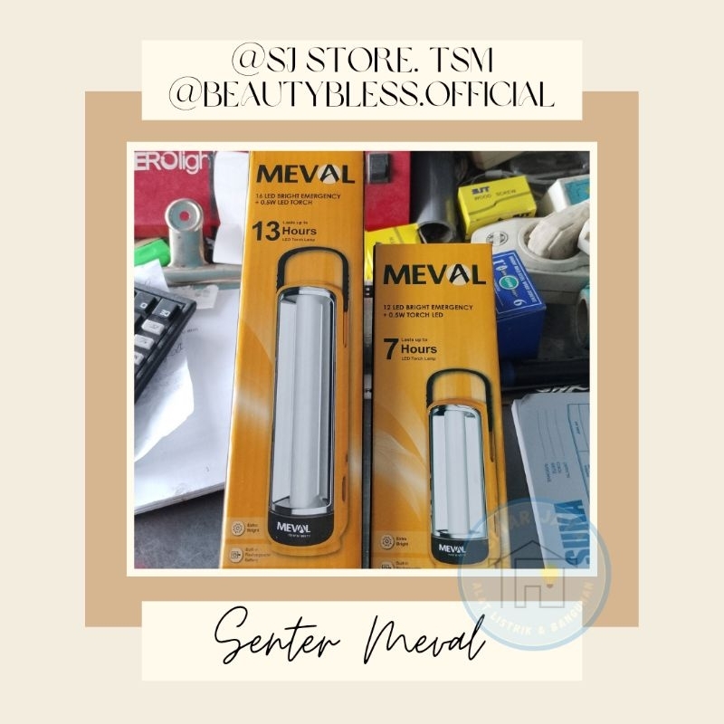 lampu senter emergency meval
