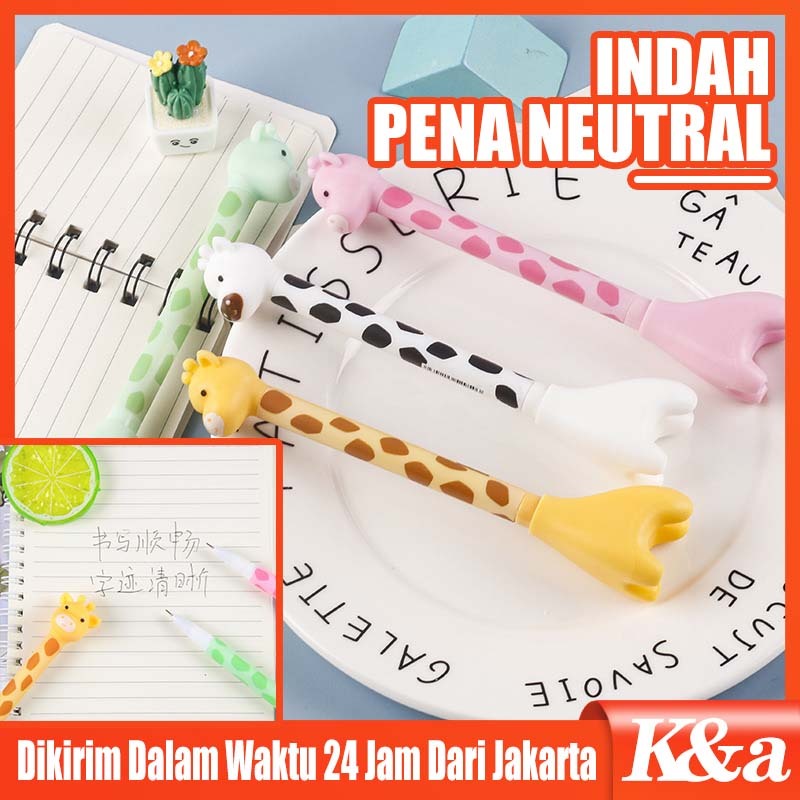

PULPEN GEL 0.38MM UNIK LUCU BENTUK JERAPAH WARNA-WARNI / PULPEN GEL 0.38MM MOTIF JERAPAH LUCU