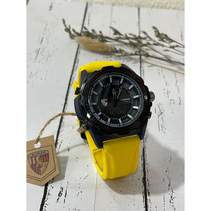 Jam Tangan Pria Leopard Dual Time Original Tahan Air