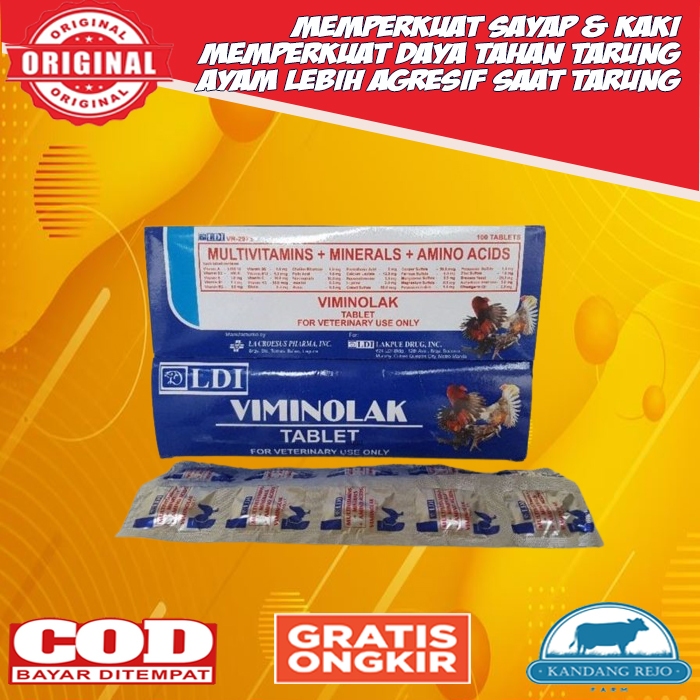 Viminolak ORIGINAL Penguat Otot Ayam Vitamin Ayam 1 Strip