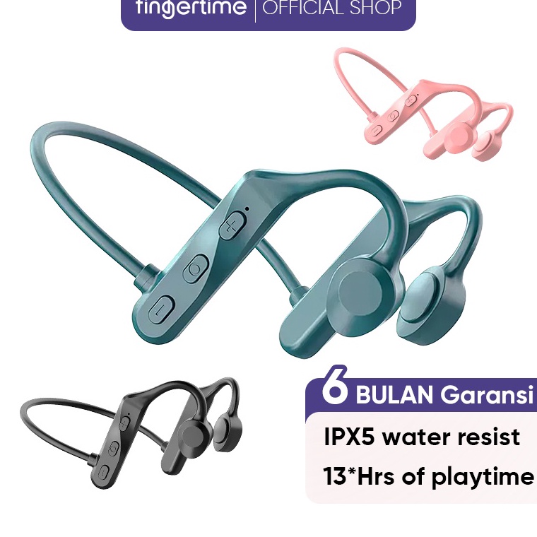 Terbaik Fingertime Wireless Headphone Bone Conduction Bluetooth Earphone Open Ear IPX5 Waterproof K6