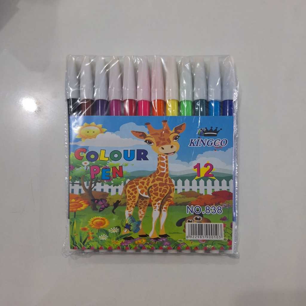

Spidol 12 Warna Murah KINGCO / Squeezy NO-838 atk