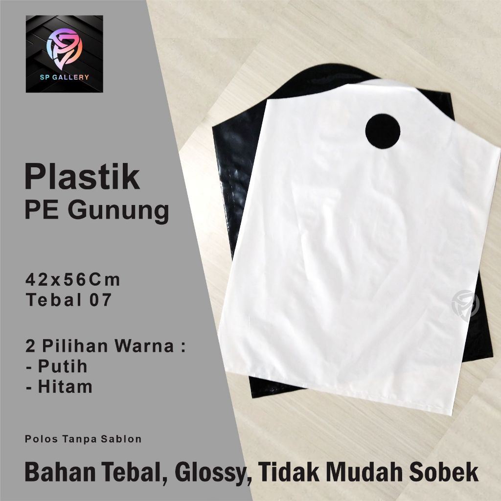 

Plastik PE Gunung 42x56 cm ukuran XL untuk Distro Butik Packing Kemasan Olshop Dan Lainnya Eceran