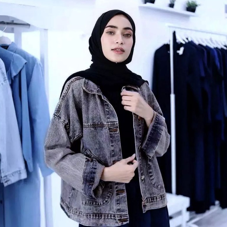 Ekstra benefit JAKET REZA PABLO OVERSIZE JEANS WANITA DENIM CEWEK KOREAN STYLE JAKET JUMBO MURAH KEK