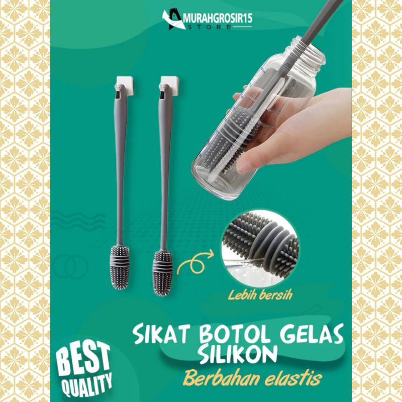 sikat pembersih botol silicon panjang sikat gagang panjang pembersih botol susu sikat sedotan panjan