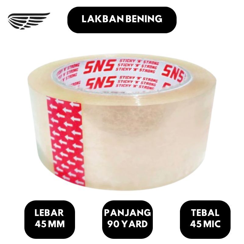 

Lakban Bening / Coklat 90 yard x 45 mm x 45 mic SNS