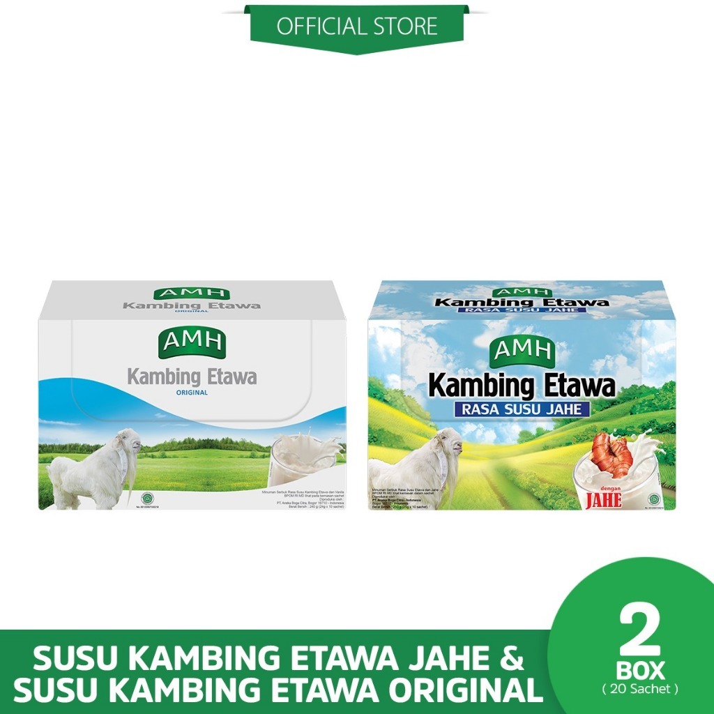 

Susu Kambing Etawa AMH Rasa Original dan Jahe - 1 Box 10 Sachet