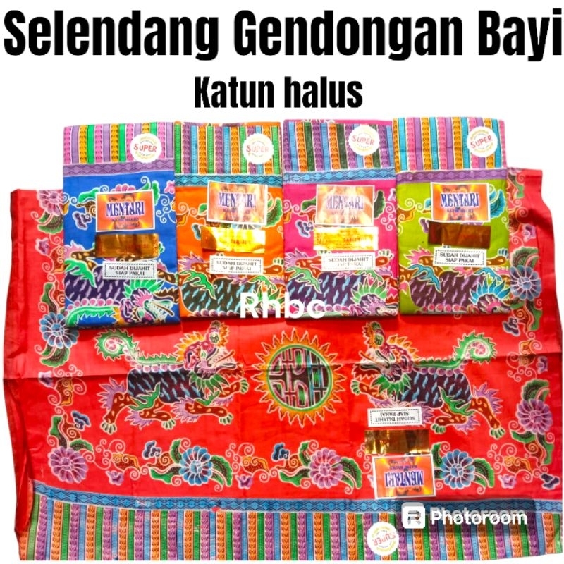 Kain Selendang Gendongan Bayi Panjang Sudah Di Jahit Siap Pakai Cap Mentari Batik Katun Halus Cukin 
