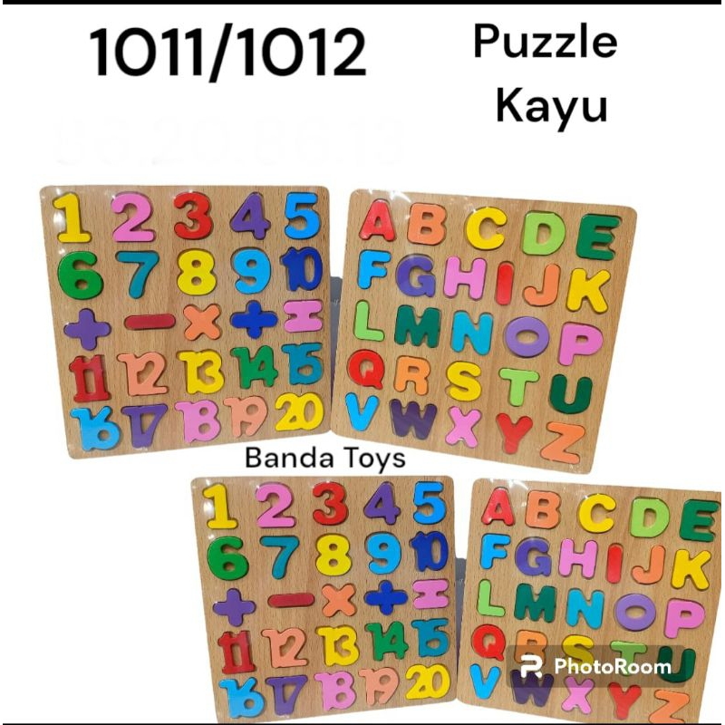 PUZZLE KAYU HURUF ANGKA MAINAN EDUKASI ANAK PUZZLE ANGKA DAN HURUF