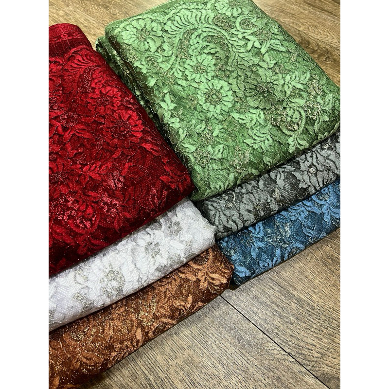 Kain material brokat sparkle metalik Romansa original by Djuwita Kebaya