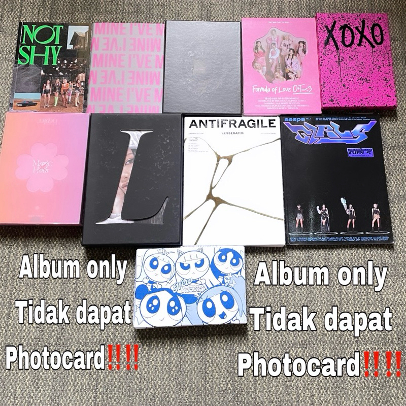 [ALBUM ONLY] Itzy Guess Who/Crazy In Love, Secret Number Doomchita, Aespa Girls, Le Sserafim Antifragile ,Twice Formula of love, Kep1er Frist Impact/Doublast, Somi Xoxo, Blackpink How You Like That, Newjeans Get Up, Ive I’ve mine