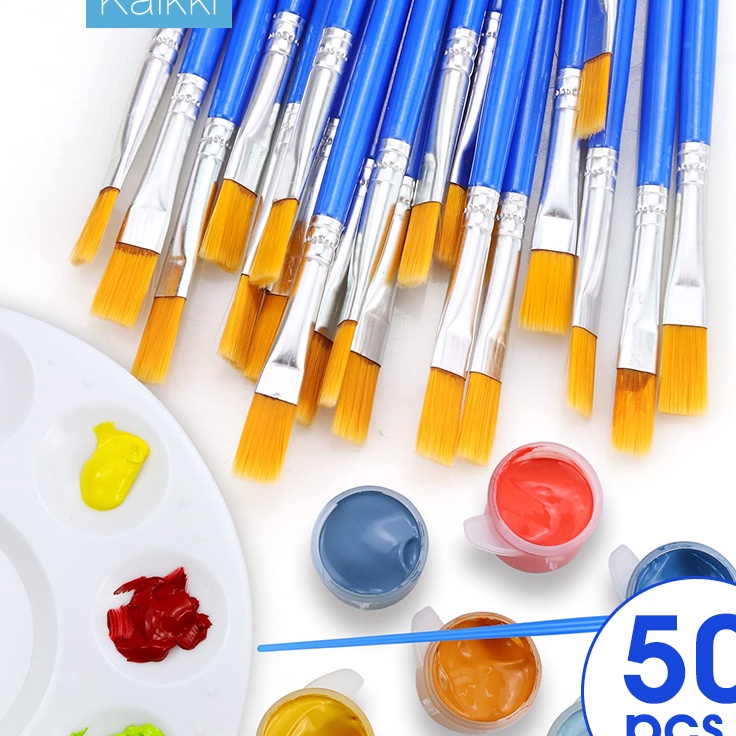 

Serbu Spesial 5pcs Cat Air Biru Flat Tip Sikat Runcing Sikat Kuas Lukis Set Paintbrush Akrilik Bulu Nilon Cat Air Artist Paint Brush Pena Garis Besar Lukisan Cat Minyak Guas Graffiti Kuas Kecil Lukis