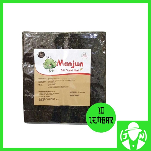

HALAL Manjun Nori Halal Sushi PAKET 10 Lembar dan Bambu Sushimat Nori Yaki Rumput Laut Gimbap