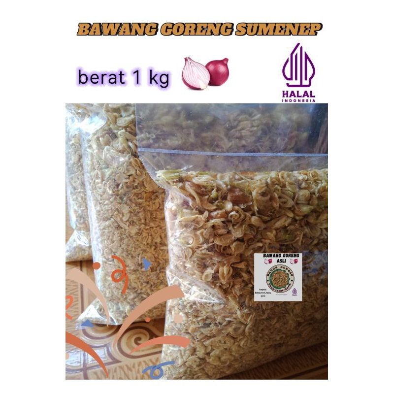 

Bawang goreng sumenep asli berat 1 kg enak