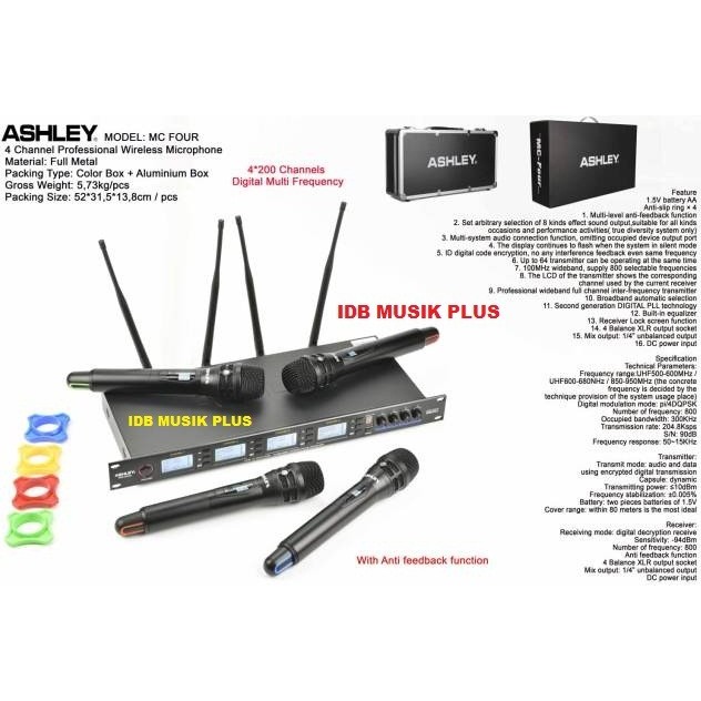 Mic Wireless Ashley MC FOUR 4-Mic Handheld Original