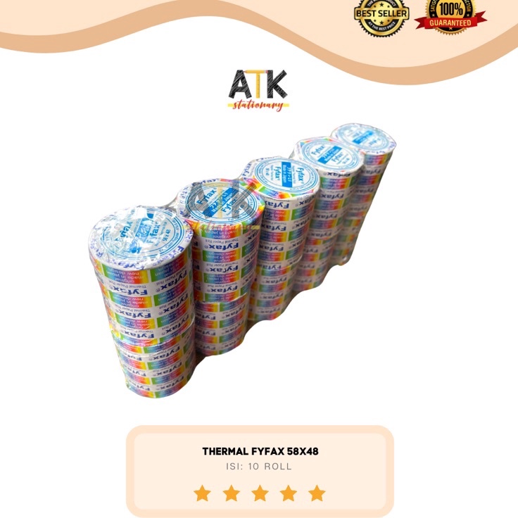 

Paling Terjamin Thermal Paper Kertas Kasir Fyfax 58X48 1 Pack 1 Roll atk