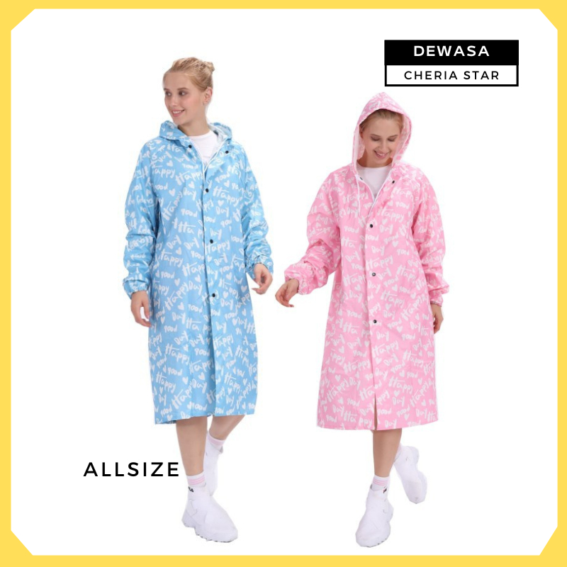 JAS HUJAN WANITA KOREA MANTEL HUJAN PRIA DEWASA RAINCOAT GIRL IMPORT A20
